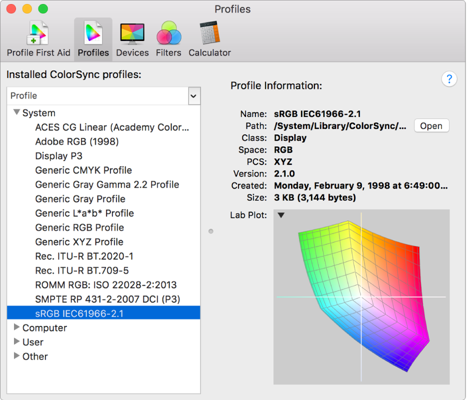 colorsync utility for mac